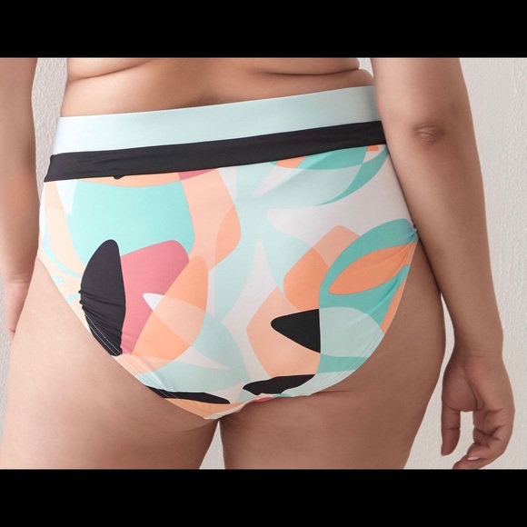 Addition Elle Colour Block High Waist Bikini Bottoms - Picture 2 of 2